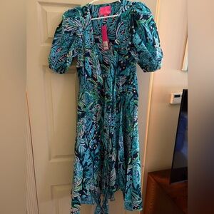 Lilly Pulitzer Tropical Blue Long Sleeve Dress